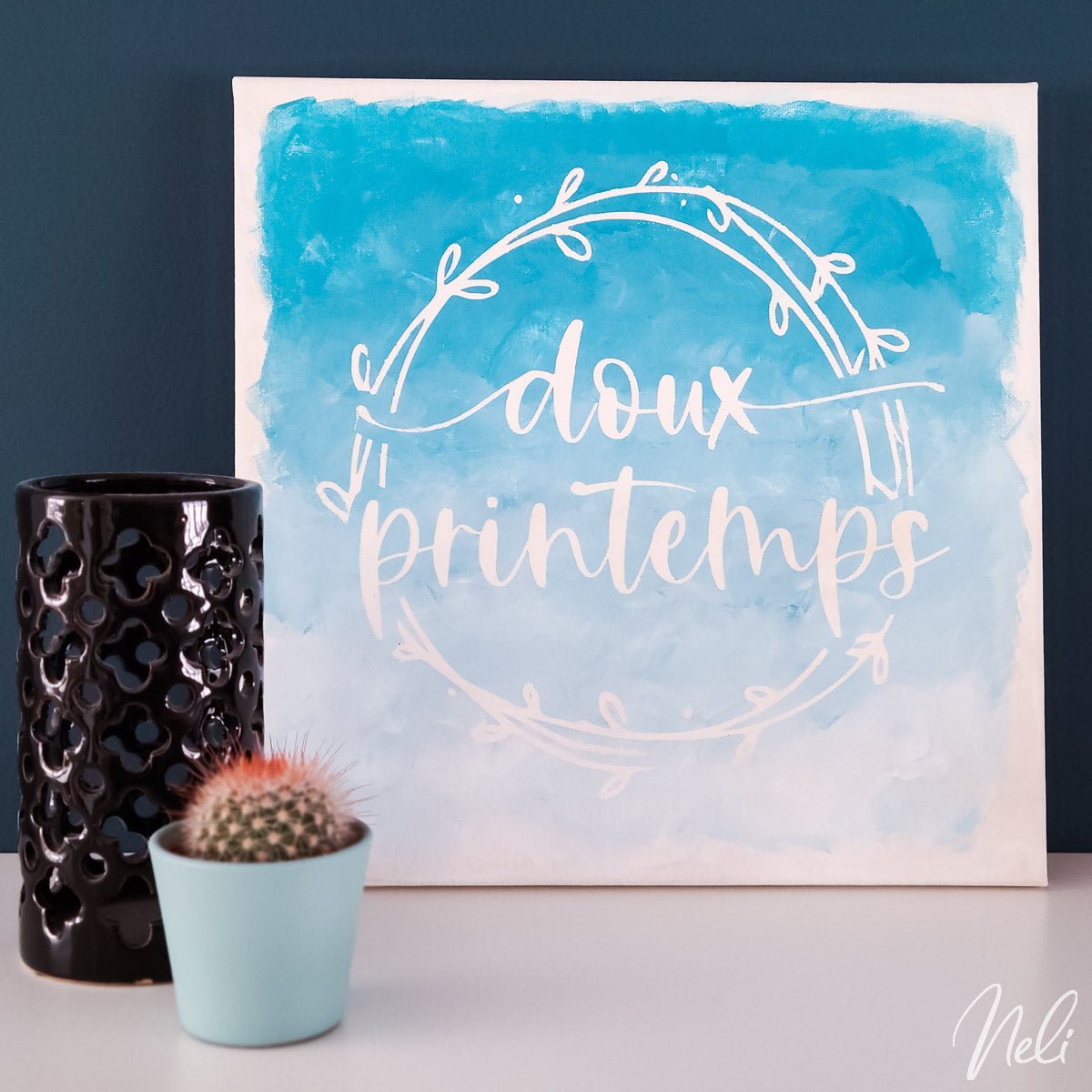 Photo d'un projet possible à réaliser avec une Cricut et le fichier SVG en français doux printemps
