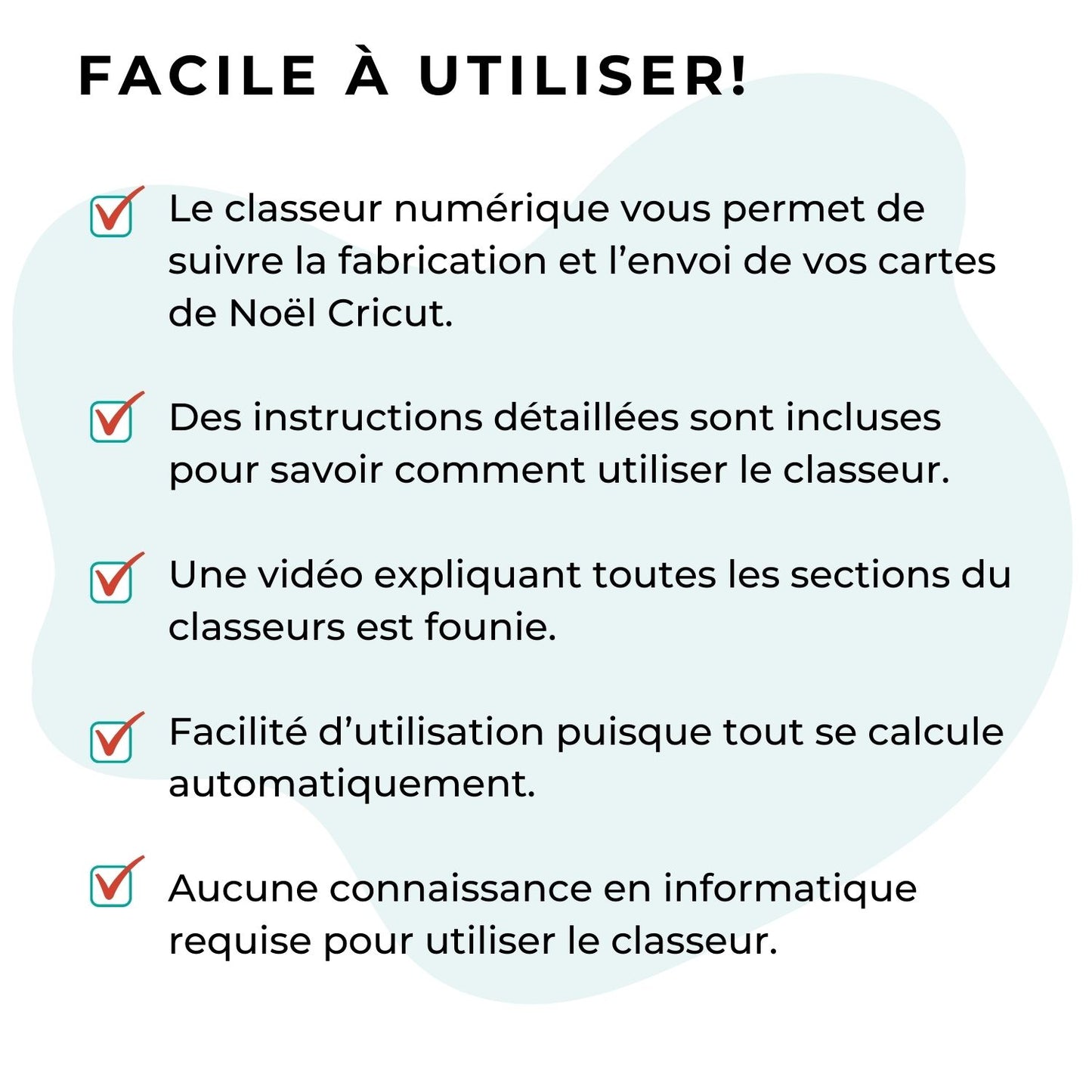 Description du Classeur numérique pour le suivi des cartes de Noël Cricut en français