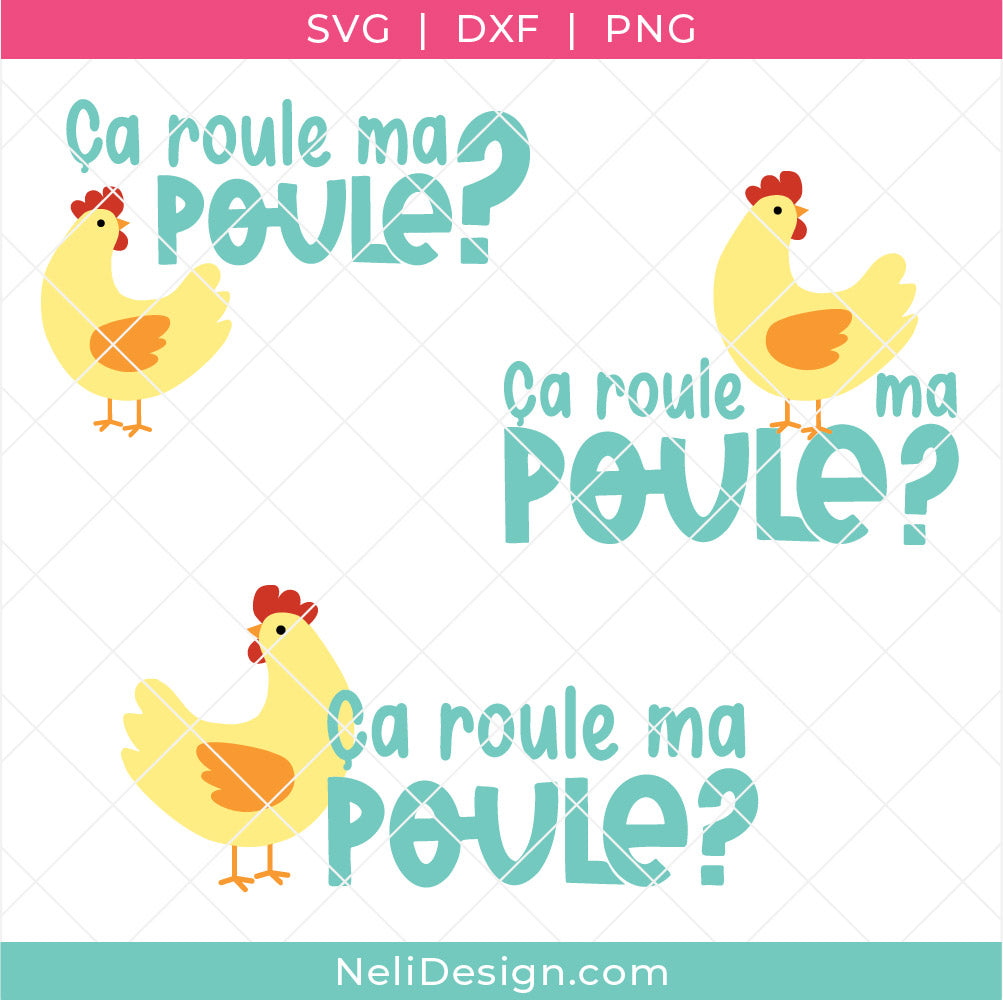 Image illustrant les fichiers svg en français utilisant la citation "ça roule ma poule?"