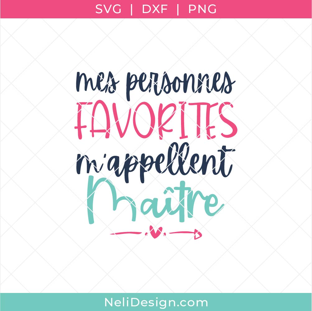 Image du Fichier SVG écrit "Mes personnes favorites m'appellent Maître" à utiliser avec votre Cricut pour cadeau pour Maître