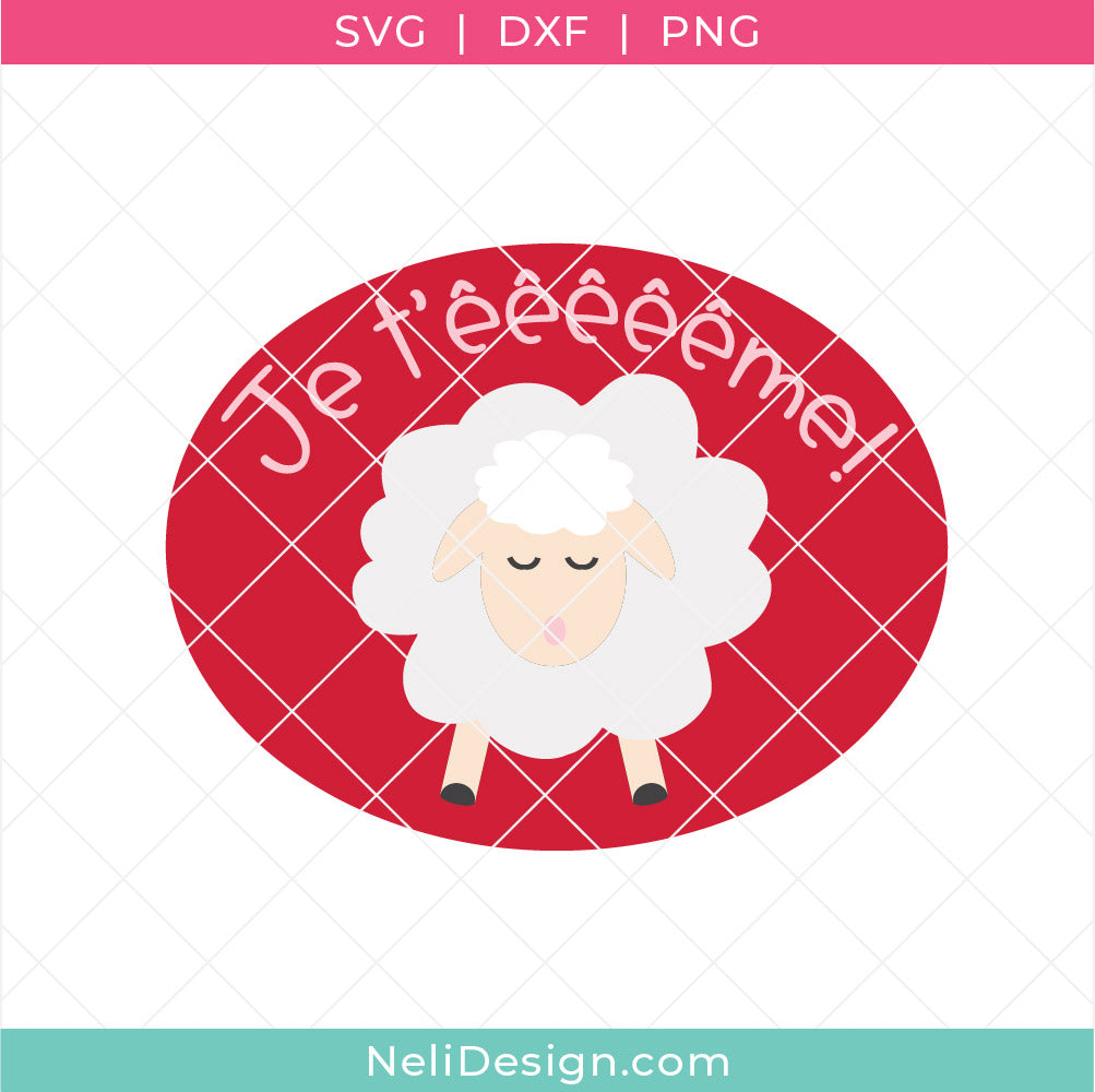 Image du fichier svg en français à utiliser avec votre Cricut pour réaliser des projets de la St-Valentin en papier cartonné ou carton.