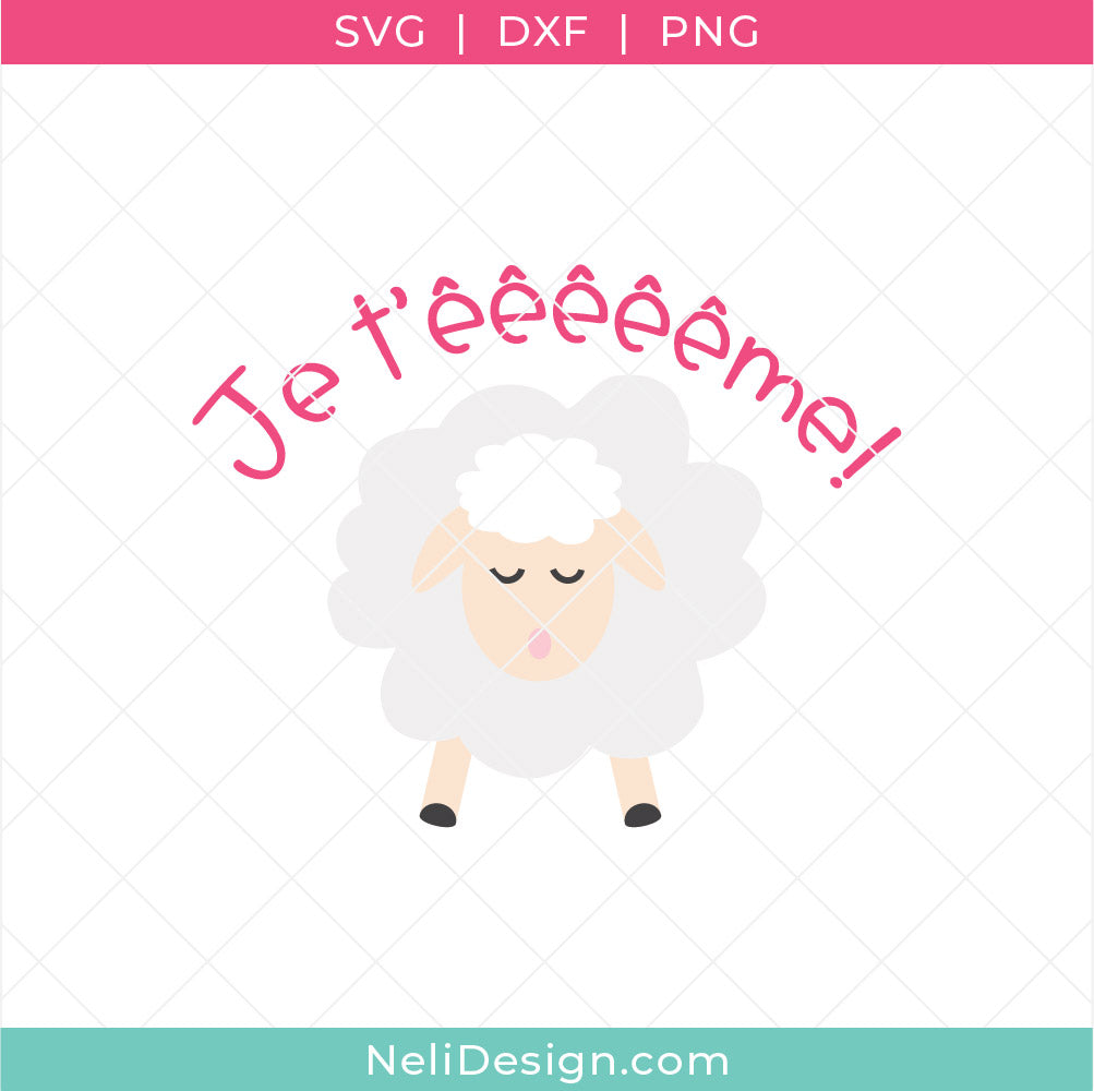 Image du fichier svg en français à utiliser avec votre Cricut pour réaliser des projets de la St-Valentin vinyle ou thermocollant.