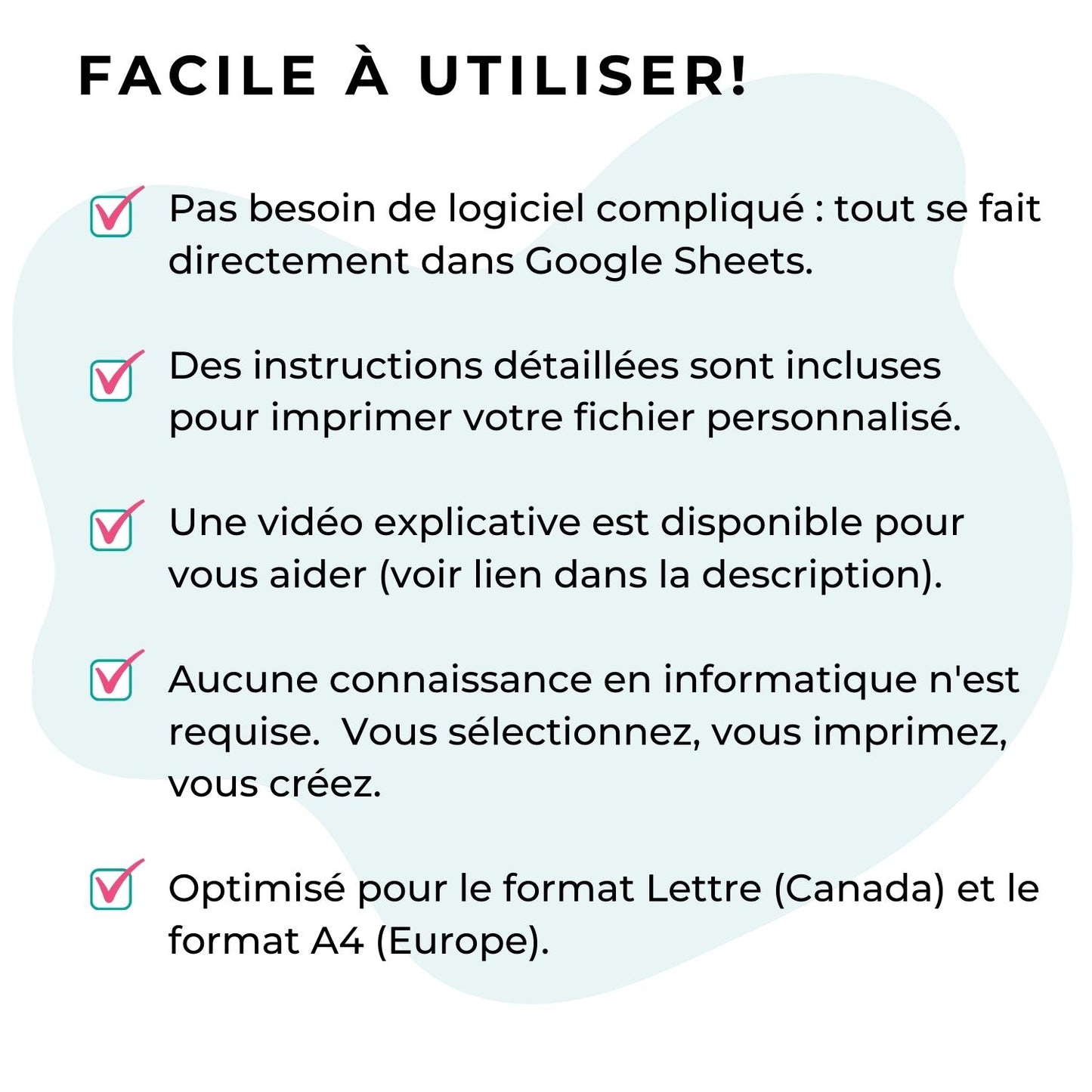 Aide-mémoire Cricut en français facile à utiliser. Guide de chauffe. Fichier imprimable et personnalisable.