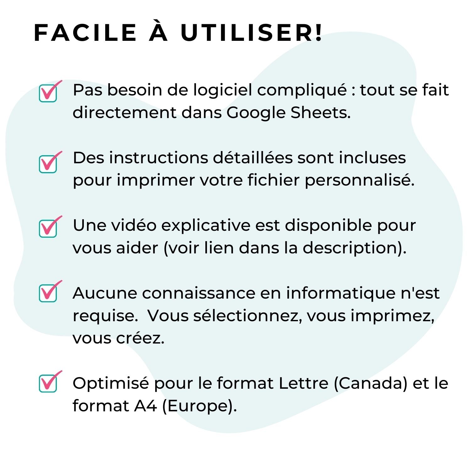 Aide-mémoire Cricut en français facile à utiliser. Guide de chauffe. Fichier imprimable et personnalisable.