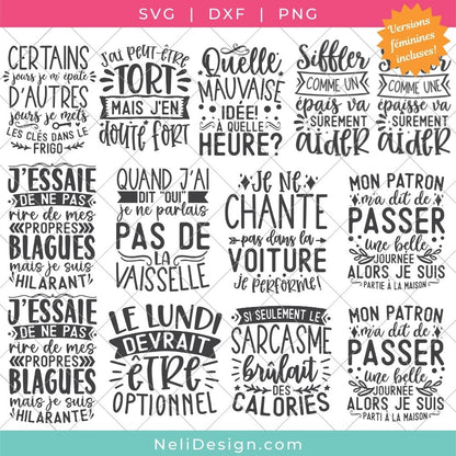 Image des fichiers SVG inclus dans le regroupement des citations drôles en français volume 1