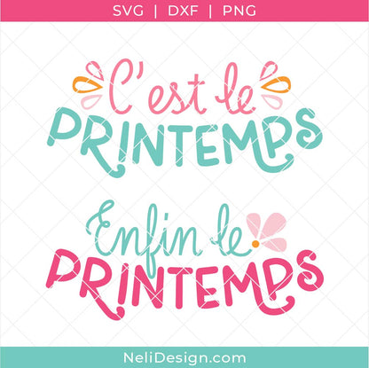 Image des fichiers SVG en français sur le printemps à utiliser avec votre Cricut