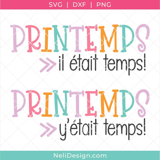 Image des deux versions des fichiers SVG en français écrit Printemps il était temps