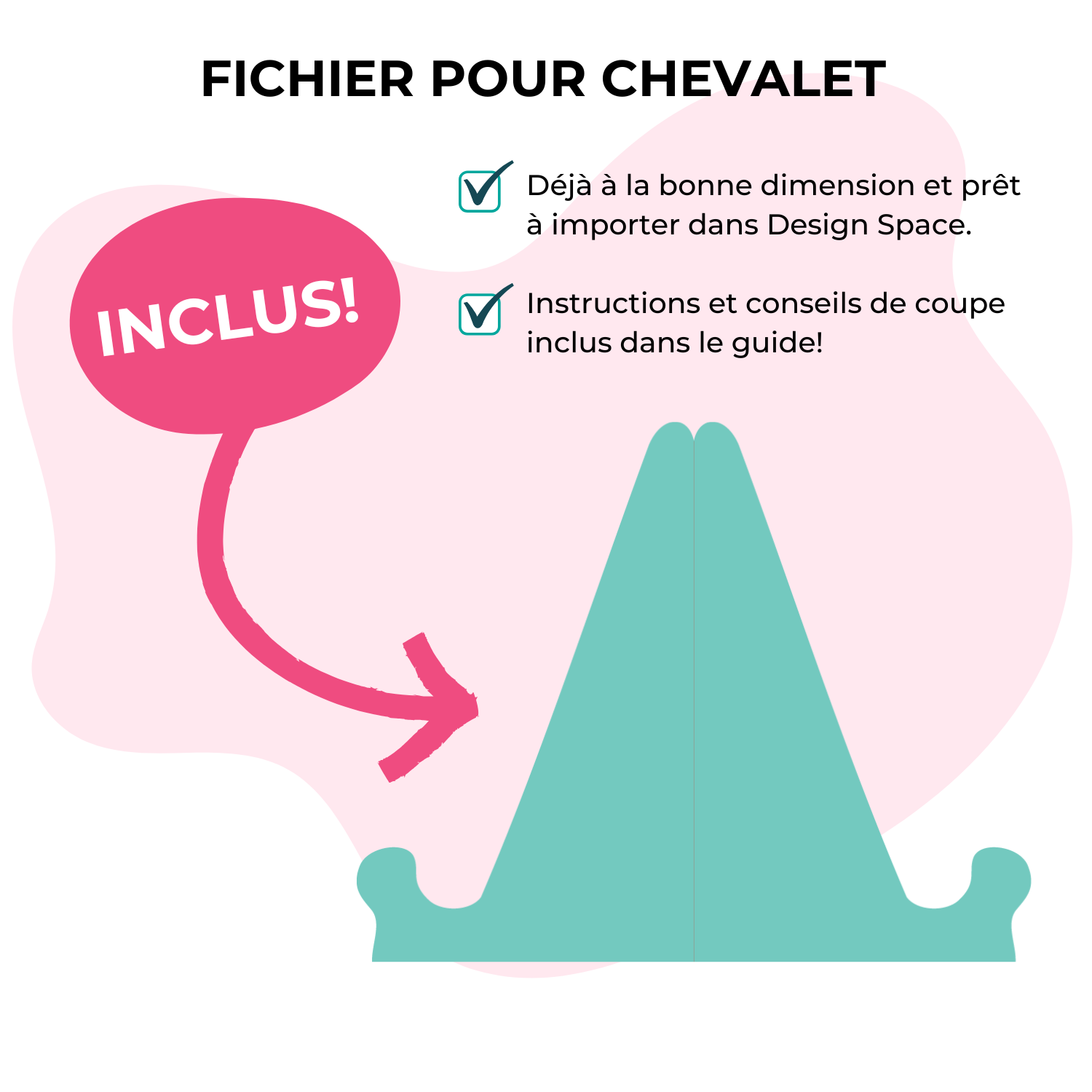 Fichier SVG de chevalet pour calendrier de bureau en français à découper avec une machine de découpe Cricut